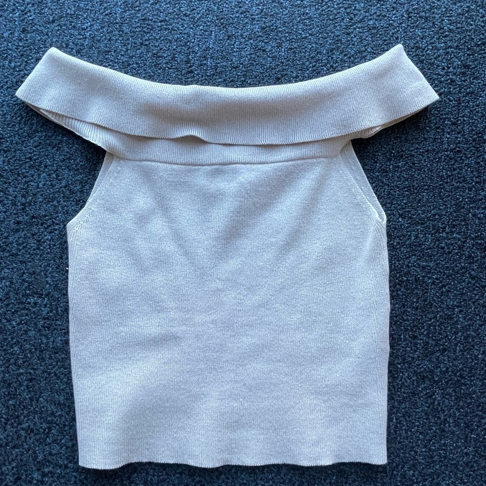 H&M Off-Shoulder Beige Blouse